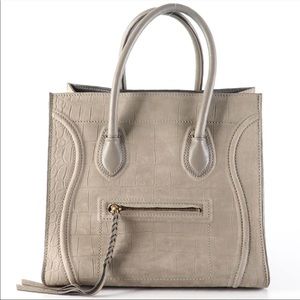 Celine Phantom Tote - Croc Embossed Suede